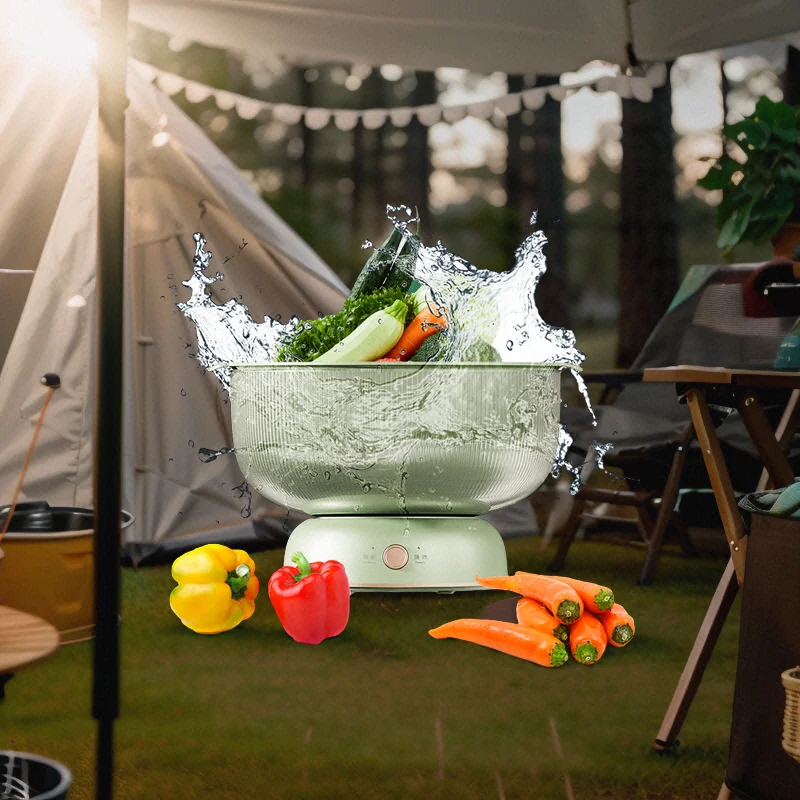 Best sale Portable Portable Fruits and Vegetable Washing Machine Food Purifier With Drain Basket USB Type C Rechargeable
