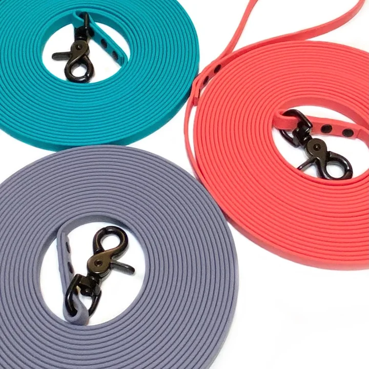 Customized Logo Color Luxury Fashion PVC  Coated Nylon Dog Training Leash Waterproof Durable PVC Dog Lead