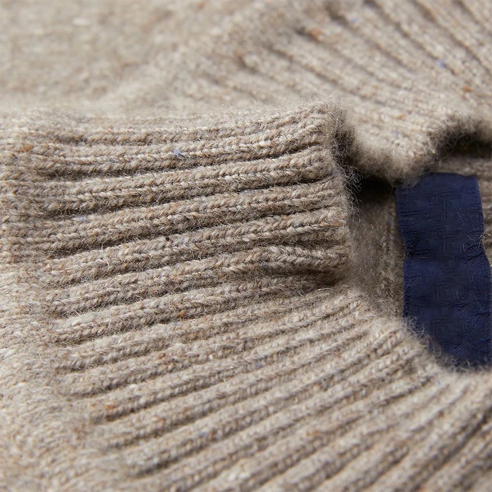 GUOOU Autumn winter new warm leisure half high collar solid color knitting men cashmere sweater