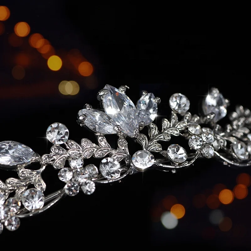 Оптовая продажа, Корона из сплава со стразами, свадебные тиары и корона для вечеринки для женщин