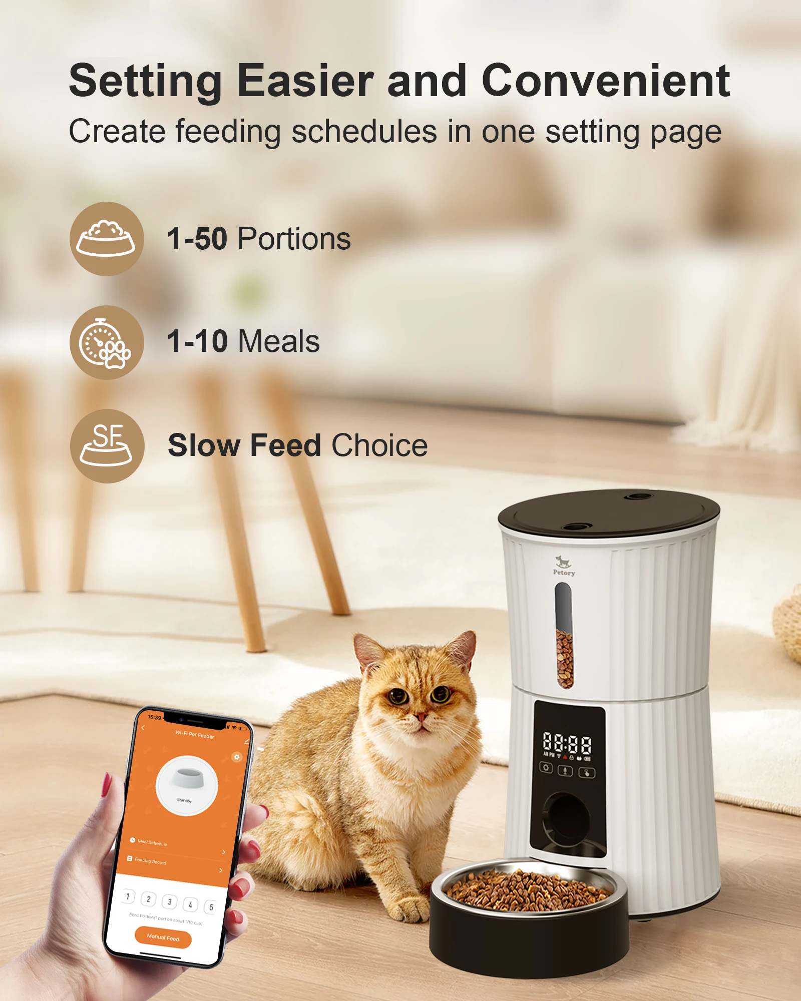 Tuya Timed Smart Food Dispenser Slow Pet Feeder Automatic Wifi 4L Stainless Steel Bowls Cat Dog Pet Automatic Feeder with APP