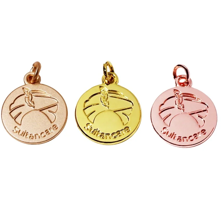 Custom Mini logo Keyring Charms Making Handmade Bracelet Accessory Metal Pendant for Earring