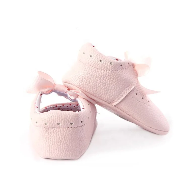 
Fashion Bowknot Leather Shoes Soft Sole Baby Moccasins For Girl 