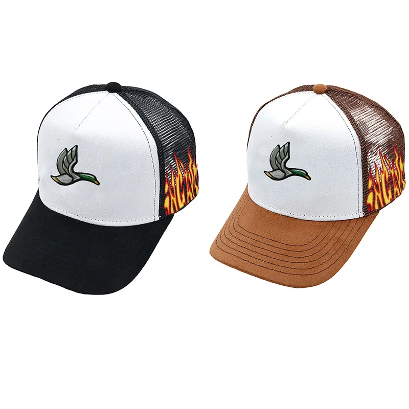 Flat Brim Blank Custom Logo 3d Embroidered Logo Youth Sports Embroidered Trucker Cap,Trucker Hat Mesh Back Adjustable