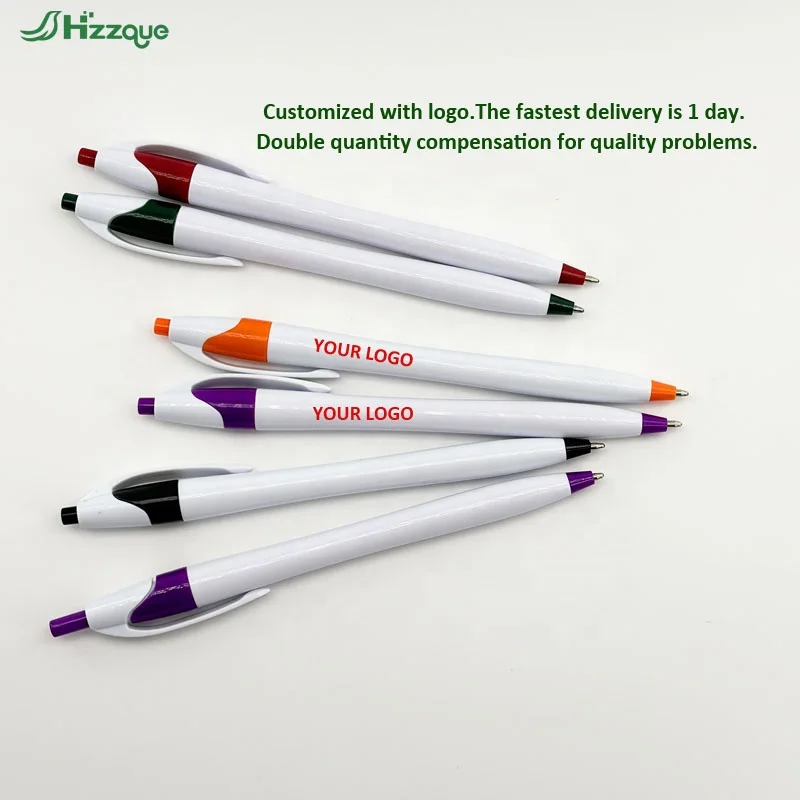 Wholesale Promotion Custom Logo Ballpoint Pen Plastic Business Advertising with Slogan Customizable Ball