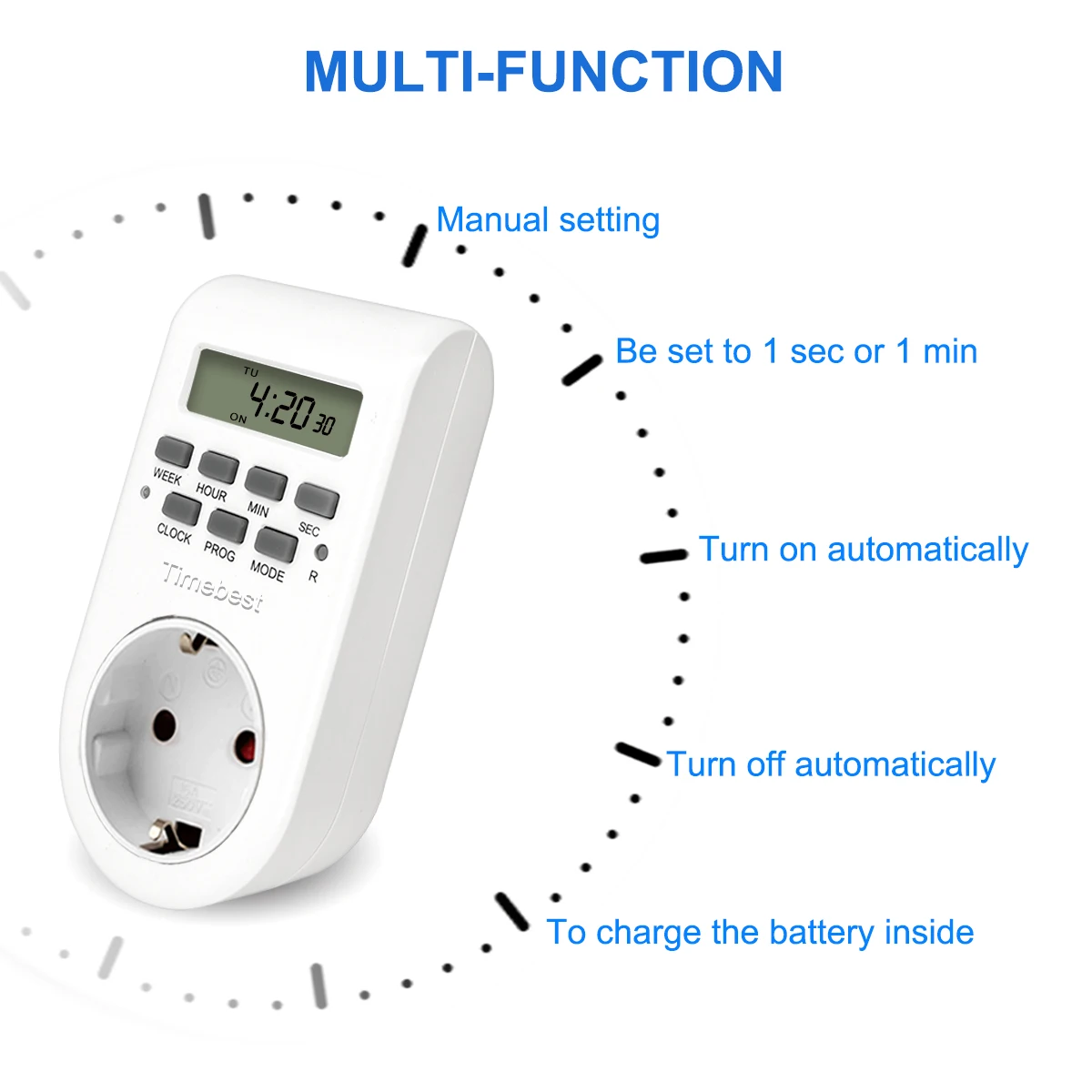 Digital Auto Outlet Off Plug  Cyclic Dual Timer