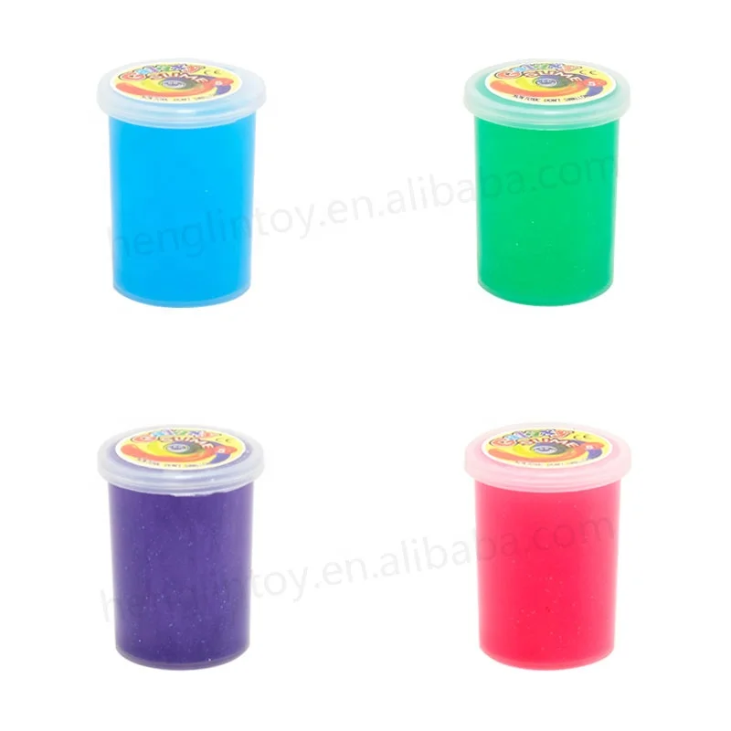 New arrival multi-colors stress relief jelly slime toy colorful Non-toxic blow bubble glitter galaxy charm slime making kit