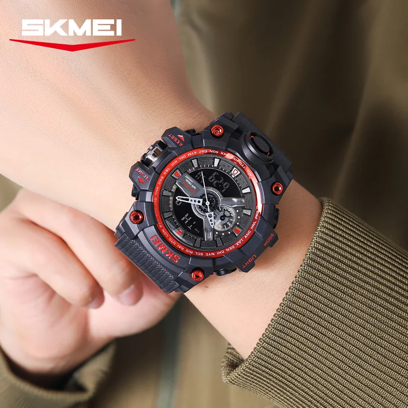 Skmei 2396 new arrival China men digital watch stylish PU strap water resist Multifunction low moq business reloj watch