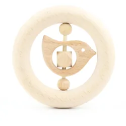 Натуральная безопасная круглая деревянная погремушка-Прорезыватель зубов ручной работы