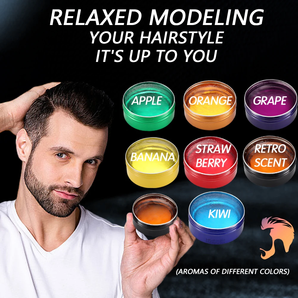 OEM/ODM Colorful Aluminum Box Magic Hair Wax Alcohol Free Fashion Hair Pomade Men Styling Hair Wax