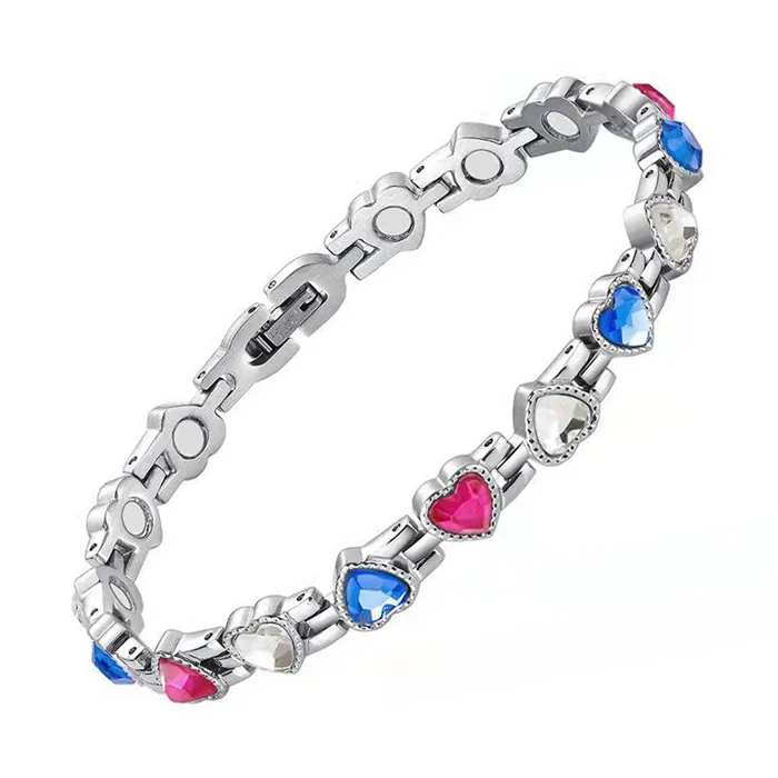Women Shell Crystal Magnetic Stainless Steel Bracelets