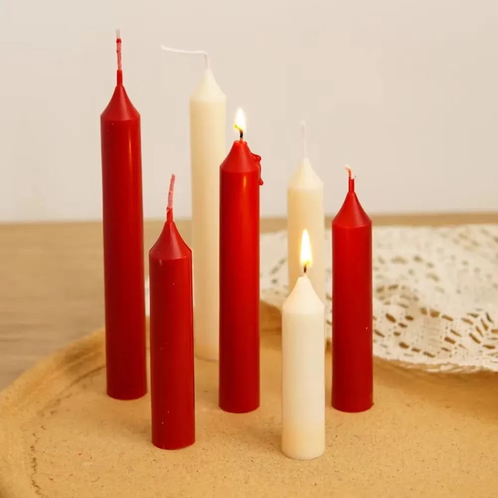 2 Set Acrylic Taper Candle Mold Crystal Candlestick Holders Wedding Christmas Table Decor Column Candle Lanterns Candle Making