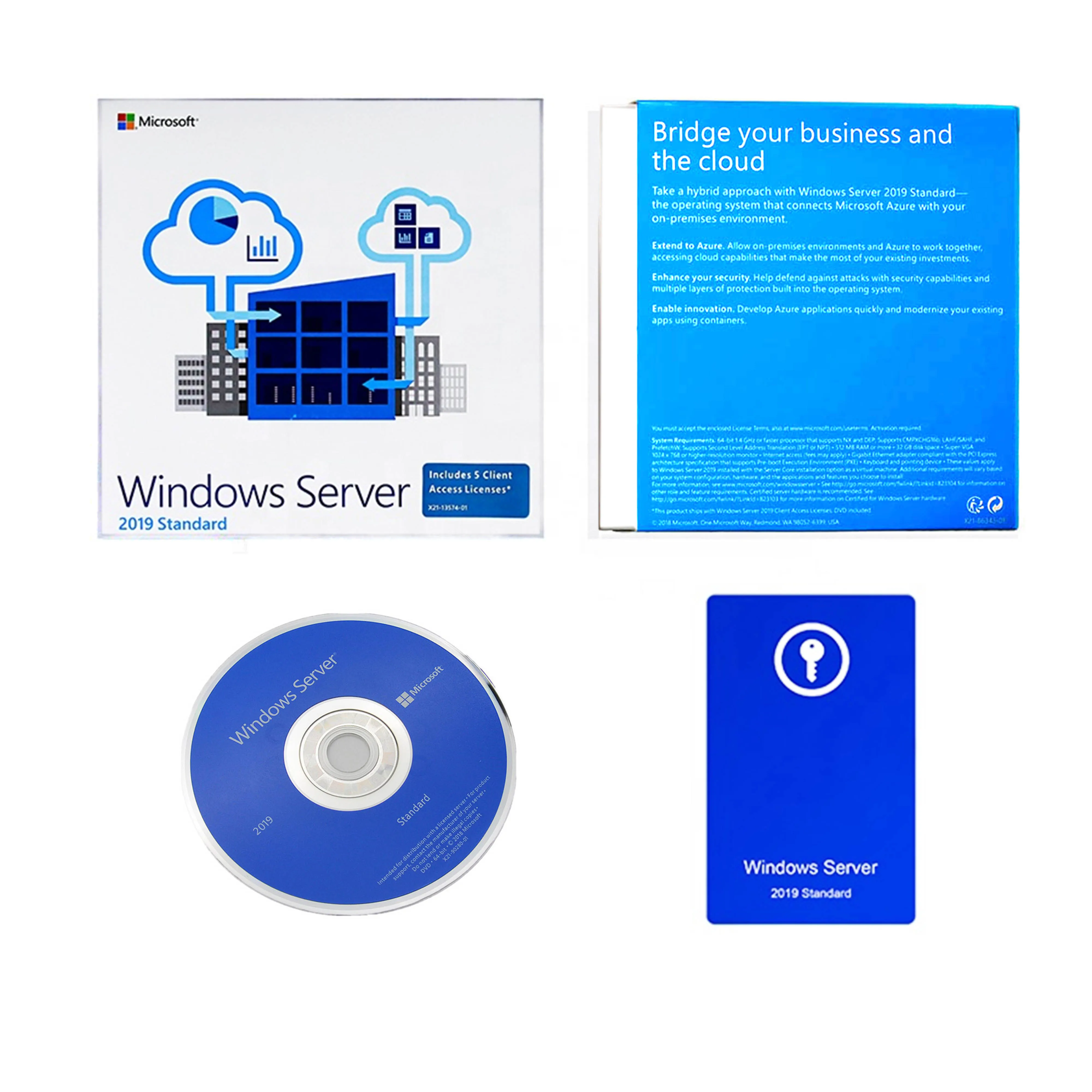 hot sell software server standard 2019 DVD full box