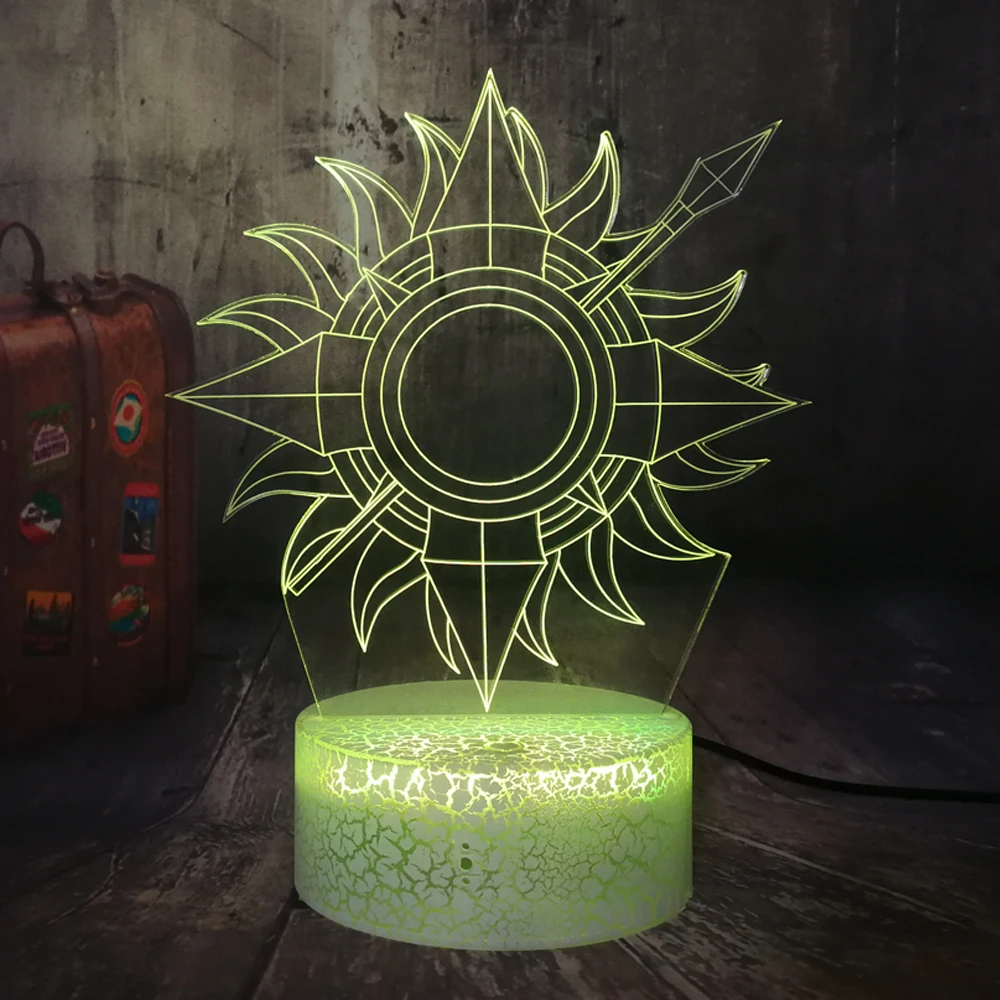 Movie Lovers Gift Illusion Lamp Game of Thrones House Martell A Song of Ice and Fire USB Touch Crack Base 3D LED Night Light