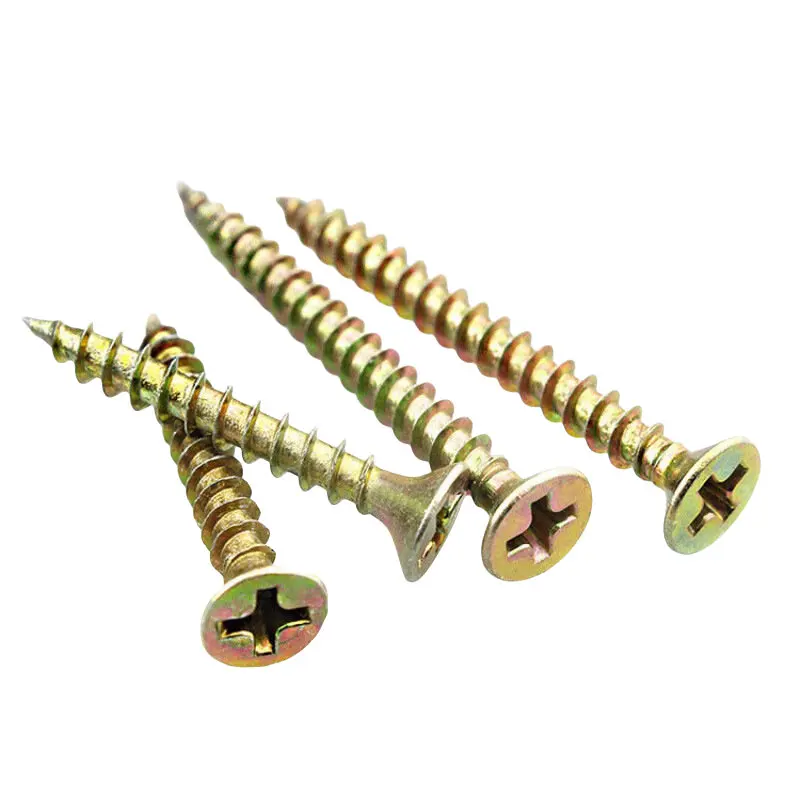 Heavy Duty 5x55mm Drywall Screws Yellow Zinc & Black Oxide Plated ISO Standard Industrial Use-Steel Stainless Steel Brass