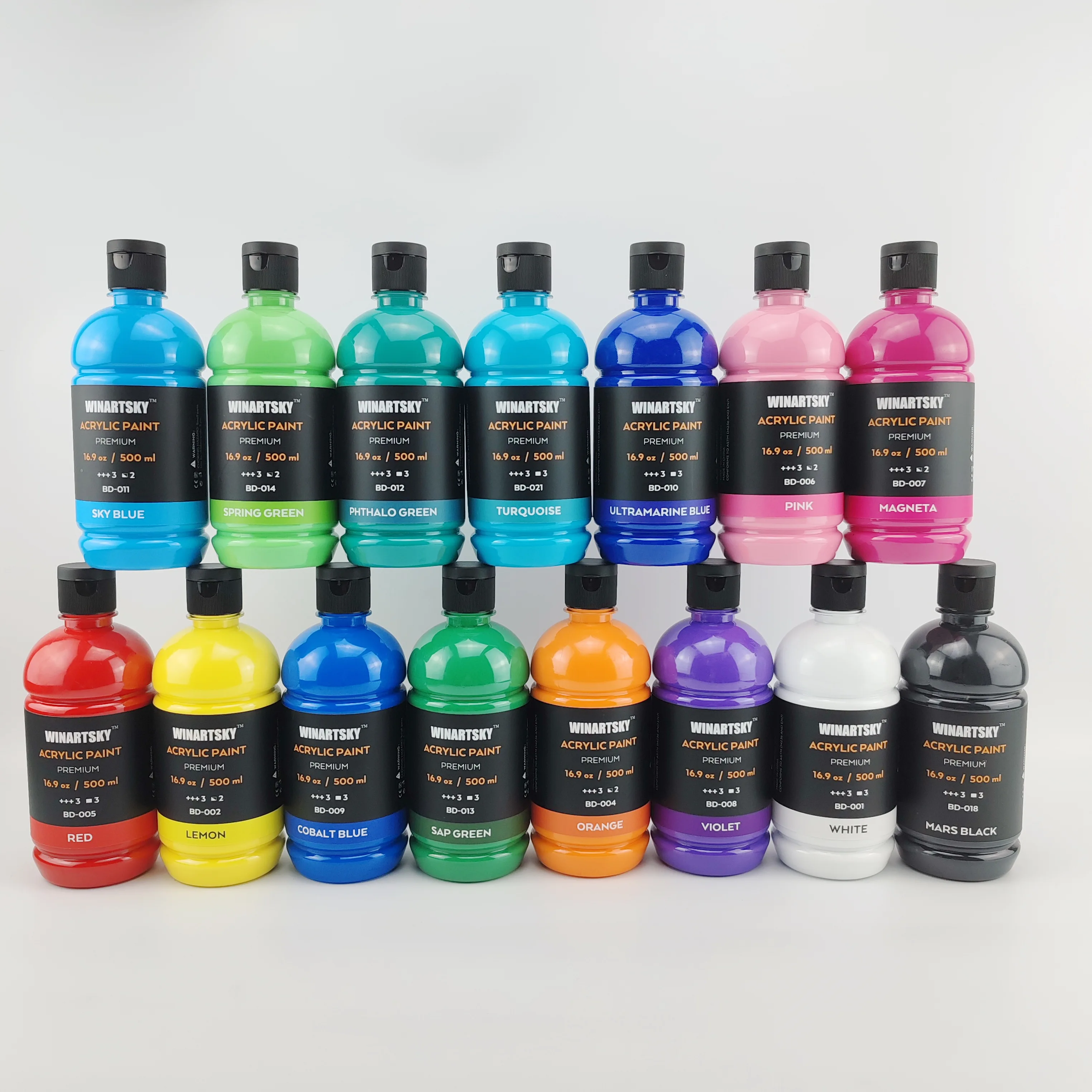 Распродажа набор акриловых красок высокого качества 21 Цвета (по 500 мл) нетоксичные краскотные краски для рукоделия
