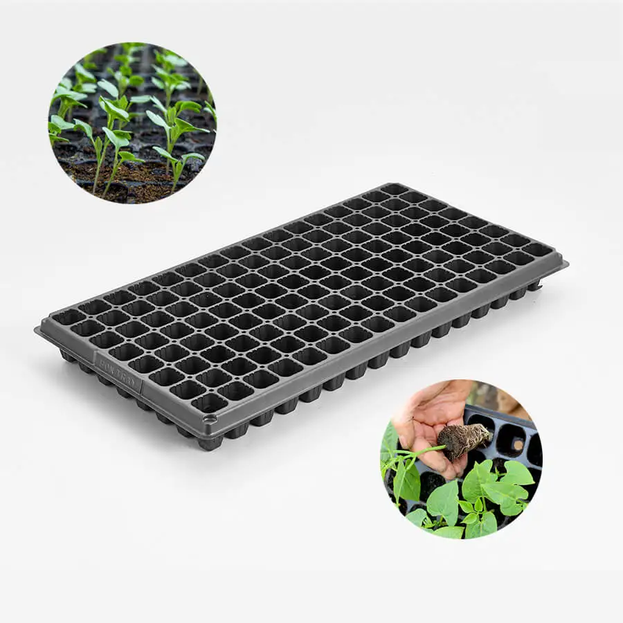 128 Cells Plastic Plug Tray Nursery Seed Starting Grow Germination Tray For Greenhouse