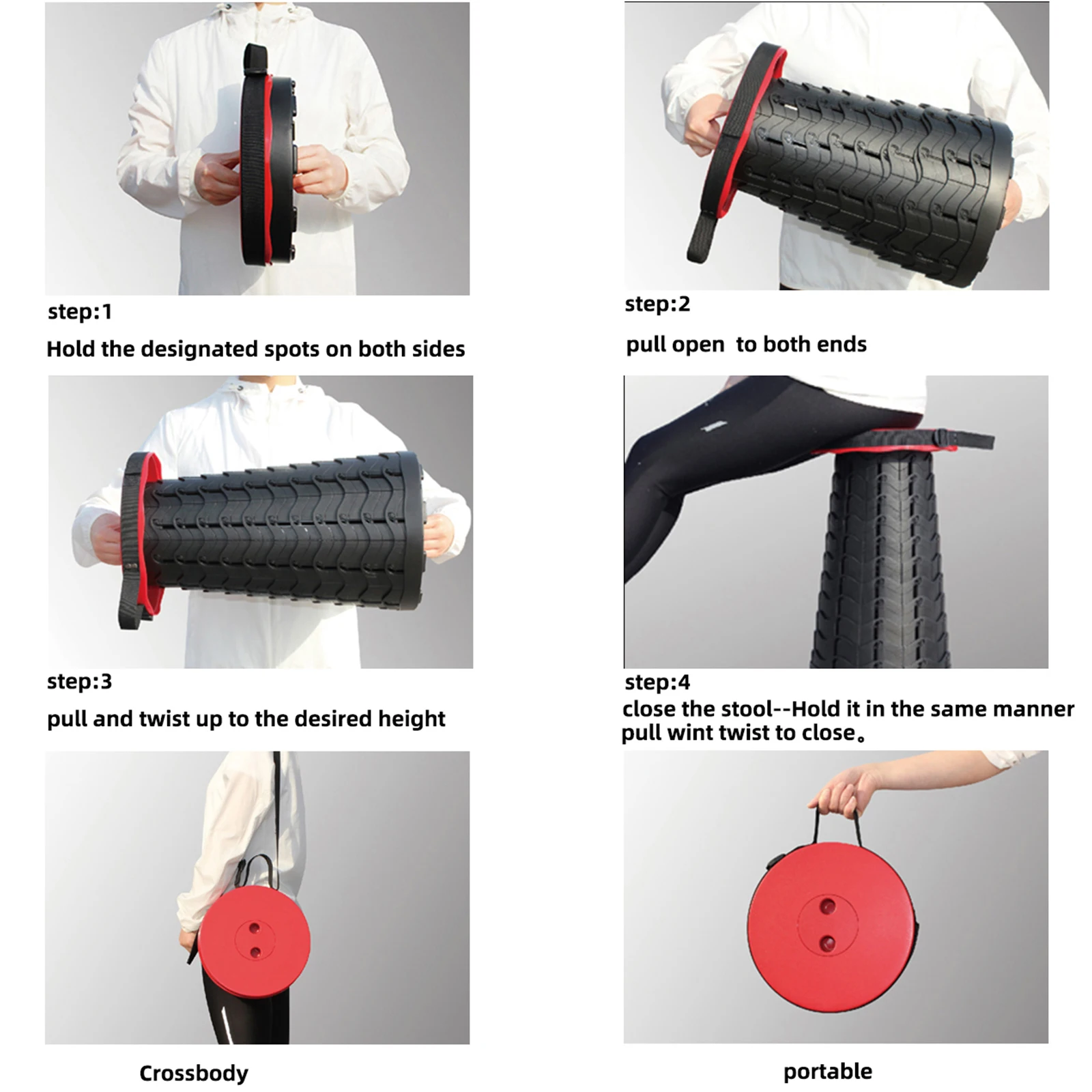 High quality material patent product retractable folding camping chair multi-functional retractable stool