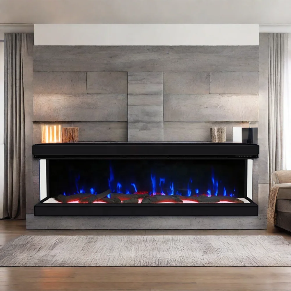 OEM/ODM Electric Fireplace with Realistic Flame Indoor Use Big View Electric Fire Place for Household or Hotel