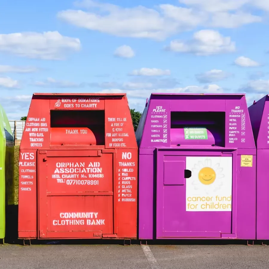 Outdoor Waste Bin Steel Disassembled Recycle Old Clothing Shoes Books Outdoor Donation Bins