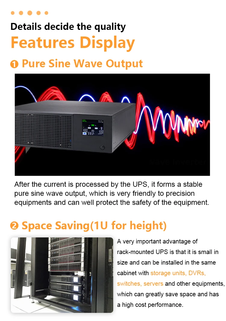 cwups High Quality G 2U Rack Mount 10KVA 20KVA 3 Phase UPS Power Supply Backup with Internal/External Battery