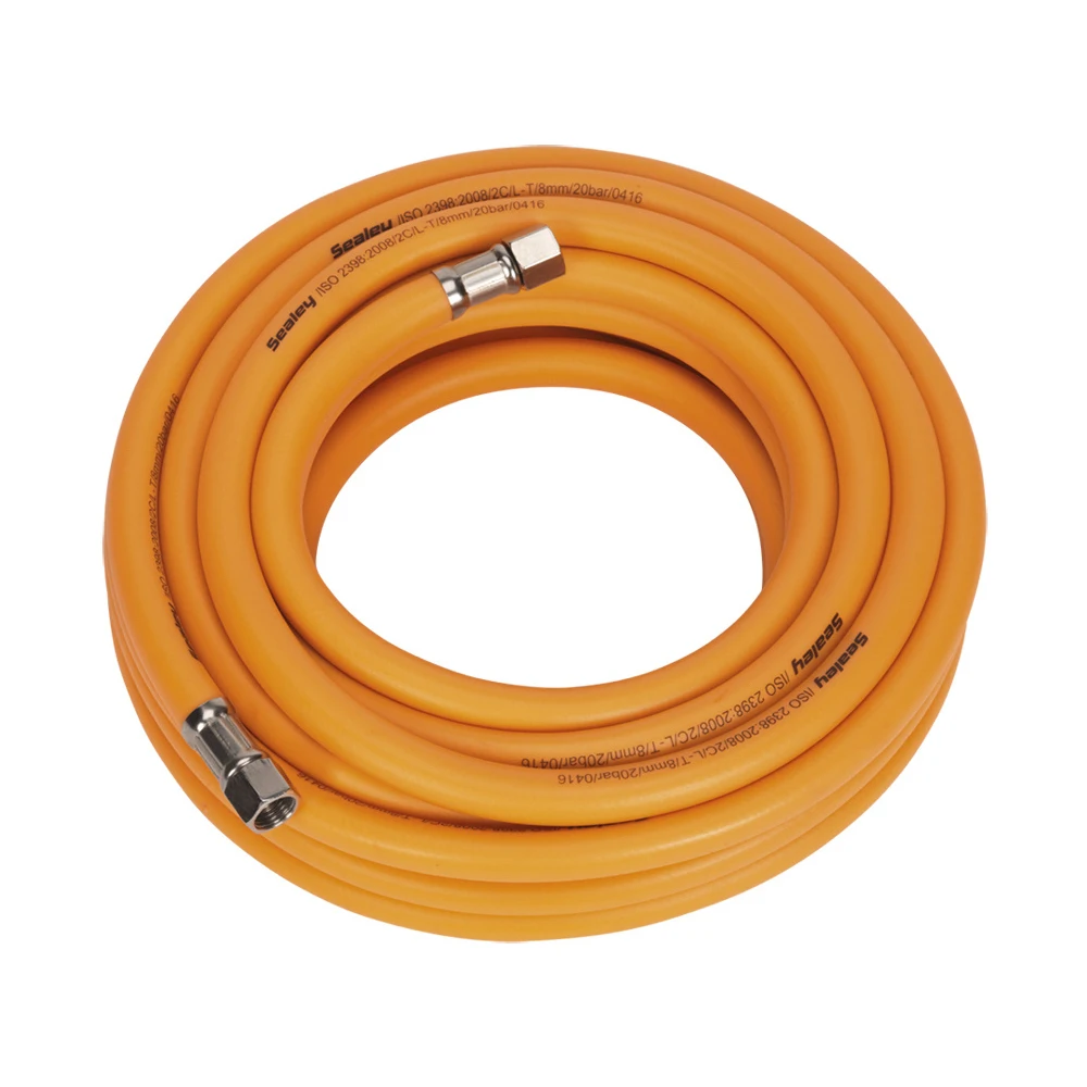 Air hose pipe fittings 8mm X 15m With Quick coupling rubber air hose colorful hybrid polymer air hose