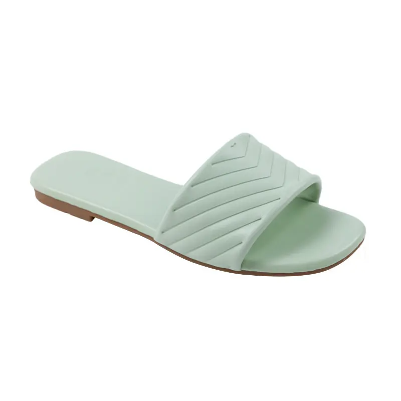 Fashion Open Toe Yellow Slipper Shoes Slipper Summer Slip On Beach Soft Sandalias Mujer Flat Sandal Shoes For Women New Styles