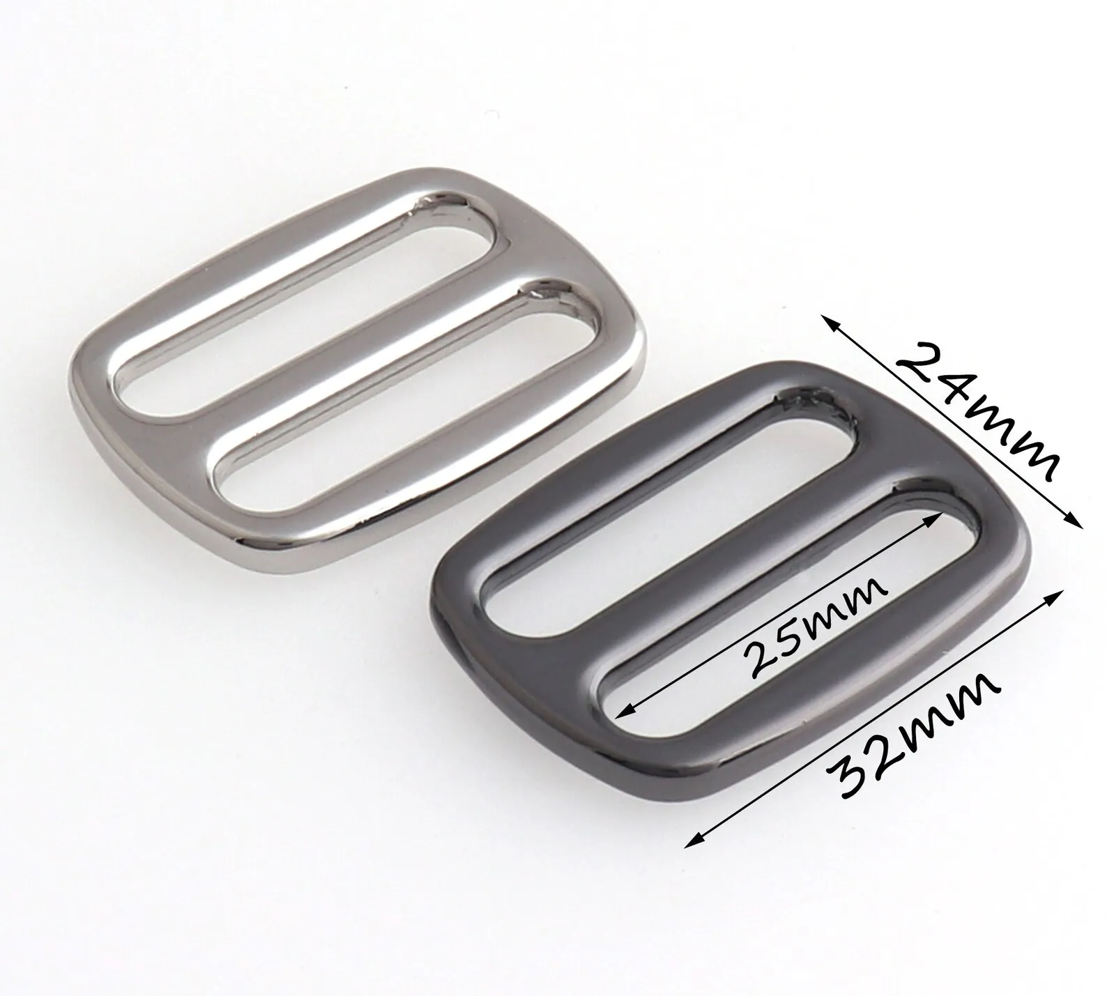 Factory customization High Quality Tri-glide Custom Gold stainless steel Metal Buckle For Bag Strap Adujuster Bag Buckle