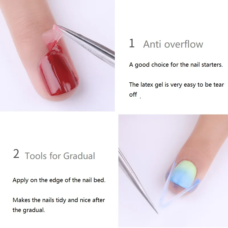 Factory Price OEM Nail Tool Oil Glue Anti-spilling Peeling Liquid Tape White Latex Gel Primer Skin Defender Gel Oil