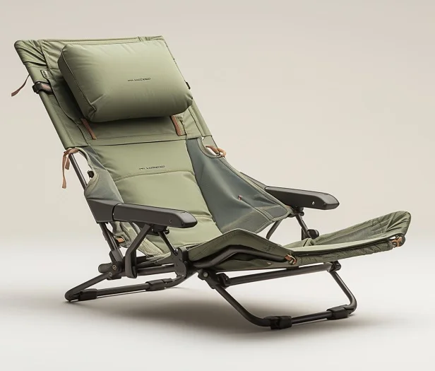 Folding Beach Chair Outdoor Aluminum Sunbathing Camping Chaise Lounge