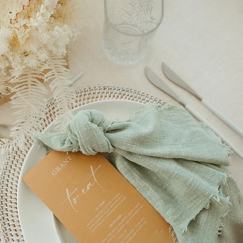 Cotton Gauze Napkin Sage Rust Cheesecloth Napkin White Cheese Cloth Napkins for Weddings Decorative