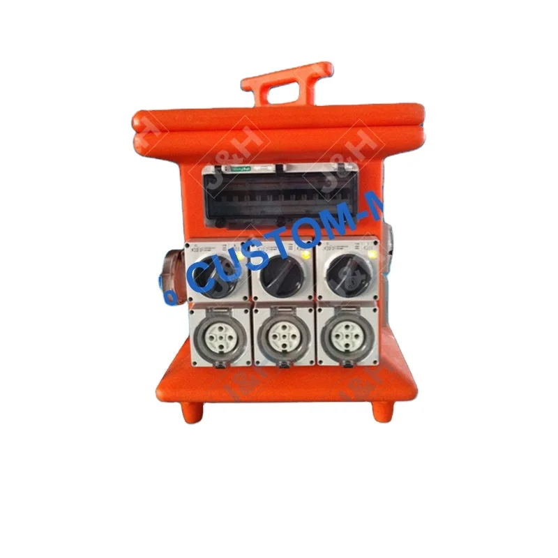 Jiahui supply 3 phase 32a power portable distribution box board customized industrial power supply board with plug and socket