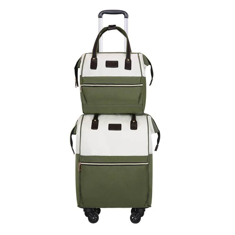 OEM Factory Price Traveling Luggage Tote Bag Double Rolling With Wheels Cheap Trolley Backpack