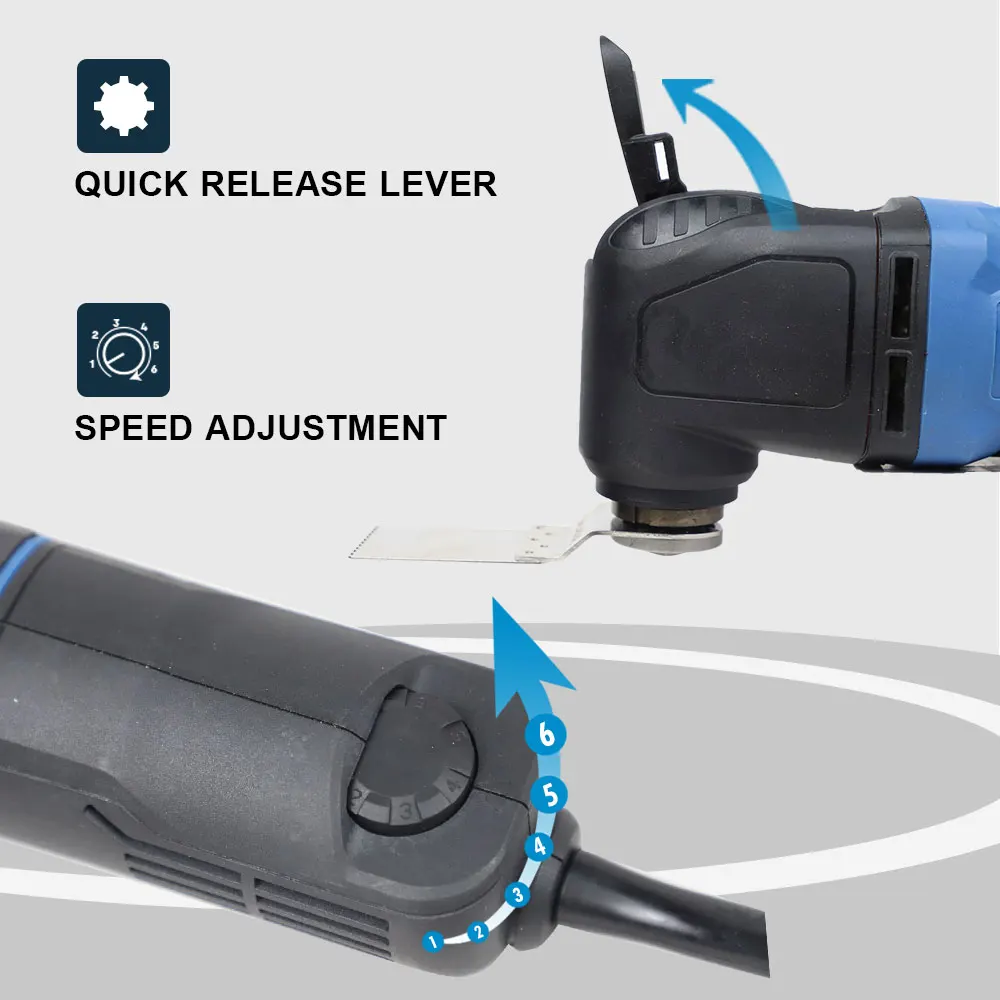 Galaxia Corded Oscillating Tool Multi Tool Variable Speed Sand Paper Blade Included