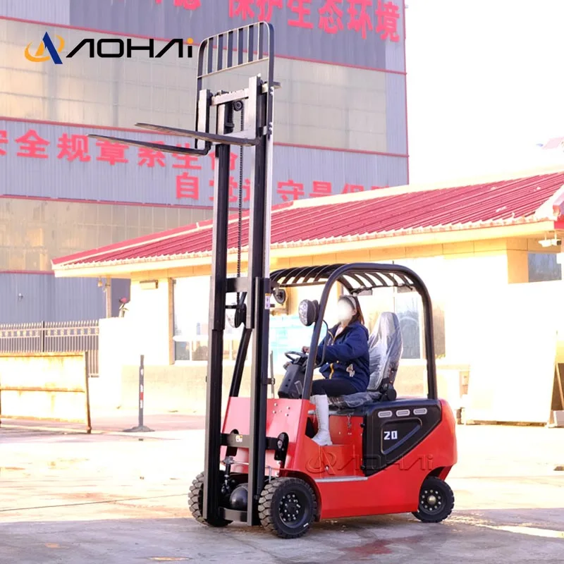Full Electric Pallet Forklift Truck Machine Factory Price Double Forks Pallet Largre/Small Wheel Forklift