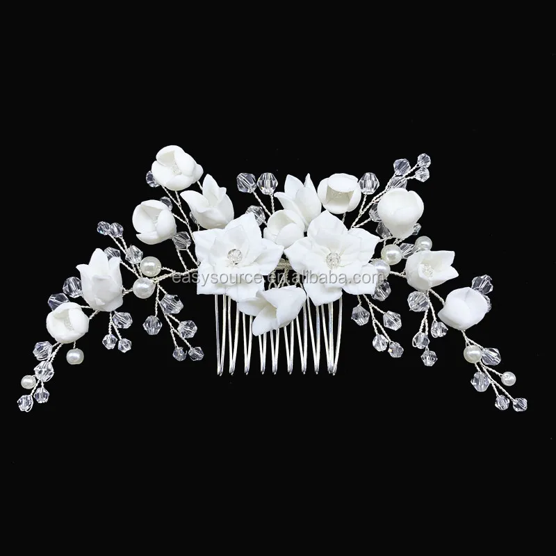 RE3793 Japan wedding hair ornaments White porcelain flower bridal hair comb wedding side hair accessories