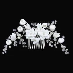 RE3793 Japan wedding hair ornaments White porcelain flower bridal hair comb wedding side hair accessories