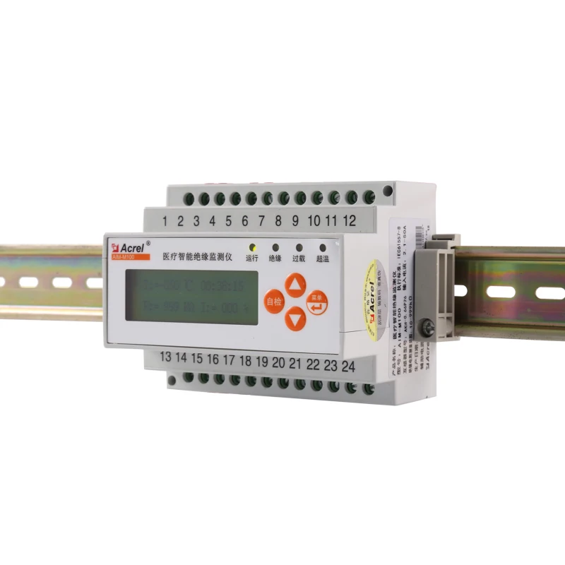Acrel AIM-M100 Medical intelligent insulation detector for medical IT system din rail installation fault detector