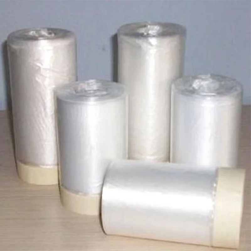 Предварительно проклеенная полиэтиленовая пленка HDPE легкий вес быстрая для окраски автомобиля Маскировочная с рулонной лентой