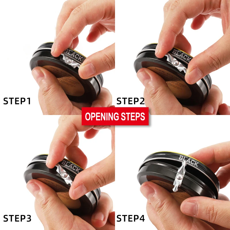 2024 OEM Multiple Sizes Round Metal Solid Shoe Wax Black Brown Iron Storage tank  Box for Shoe Polish