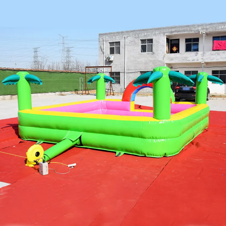 palm tree inflatable foam pit/ inflatable ball pit pool for kids