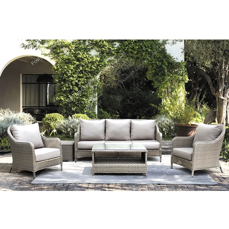 American Style Miami Rattan Wicker Dining Sofa Set Patio Outdoor Garden Furniture