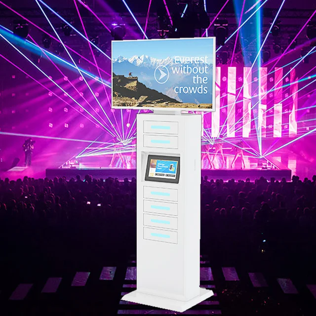 Winnsen 43 inch Advertising LCD Screen Mobile Phone Charging Stations for Visitors Use