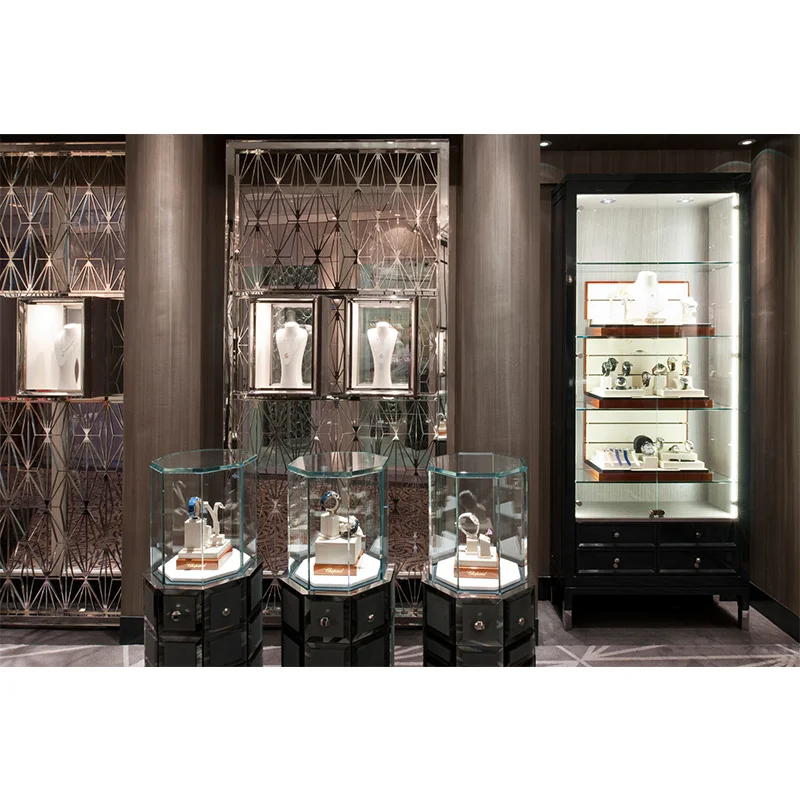 LUX Design Eco-Friendly Jewellery Shop Equipment Jewellery Shop Fitting Display,Wood Jewelry Display Showcase