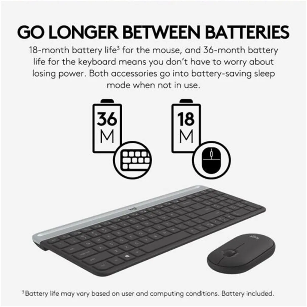 Wholesale Original Logitech MK470 Keyboard And Mouse Set Slim Ultra-Thin Wireless Keyboard Silent 1000DPI Optical Mouse