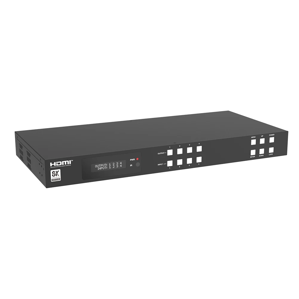 Hot ethernet controlled hdmi matrix switcher 4x4 8K@60hz video switcher remote control