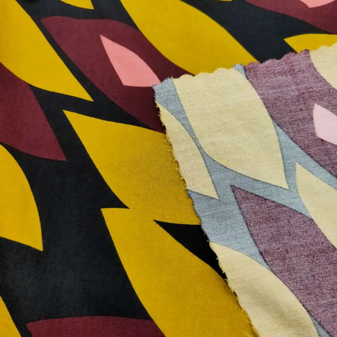 
Hot selling China screen printing viscose light and soft handfeeling fabric for fashion ladies 