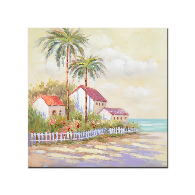 
Amazon hot selling landscape canvas wall art oil paintings seascape paintings 