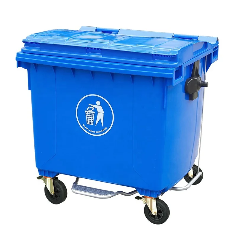 British customized 1100 liters large-capacity with rubber wheels Waste Bins