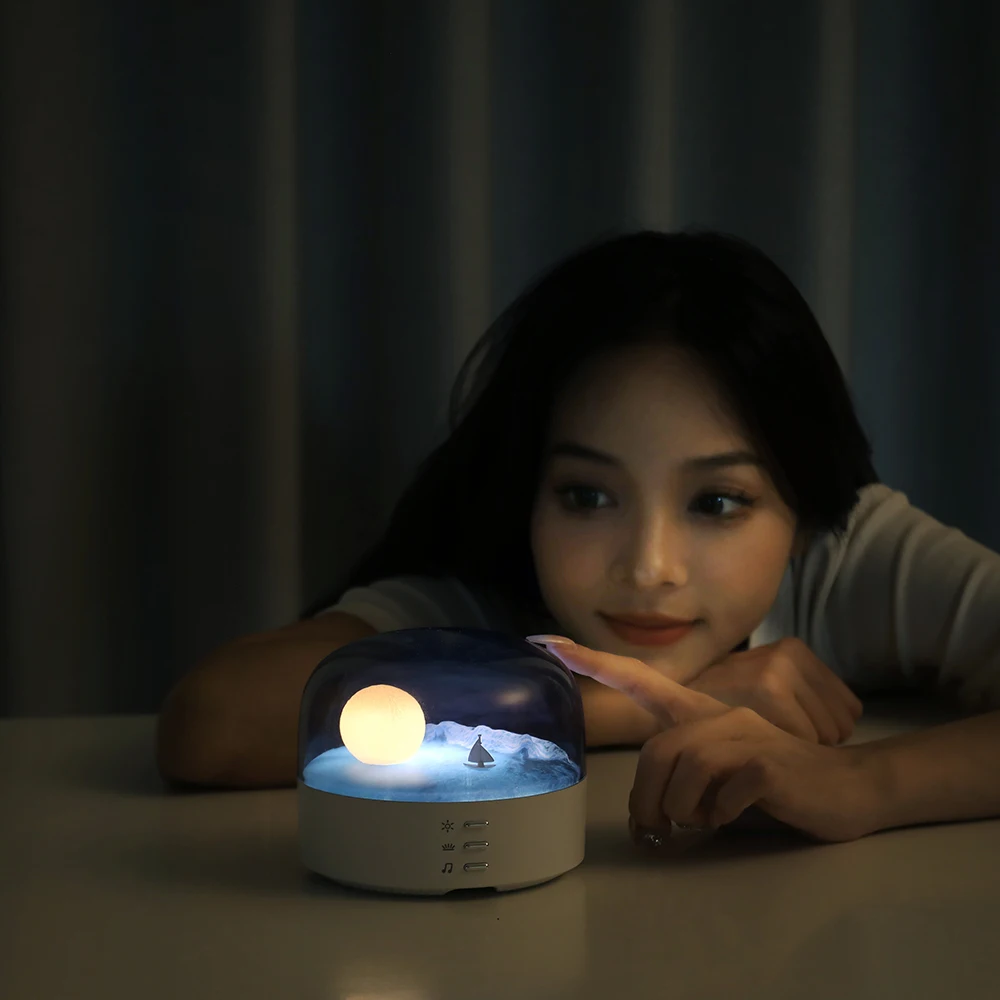 Moon Landscape Lamp Bluetooth Speaker Anniversary Gift Bedroom Decoration Eye Protection Atmosphere Night Light